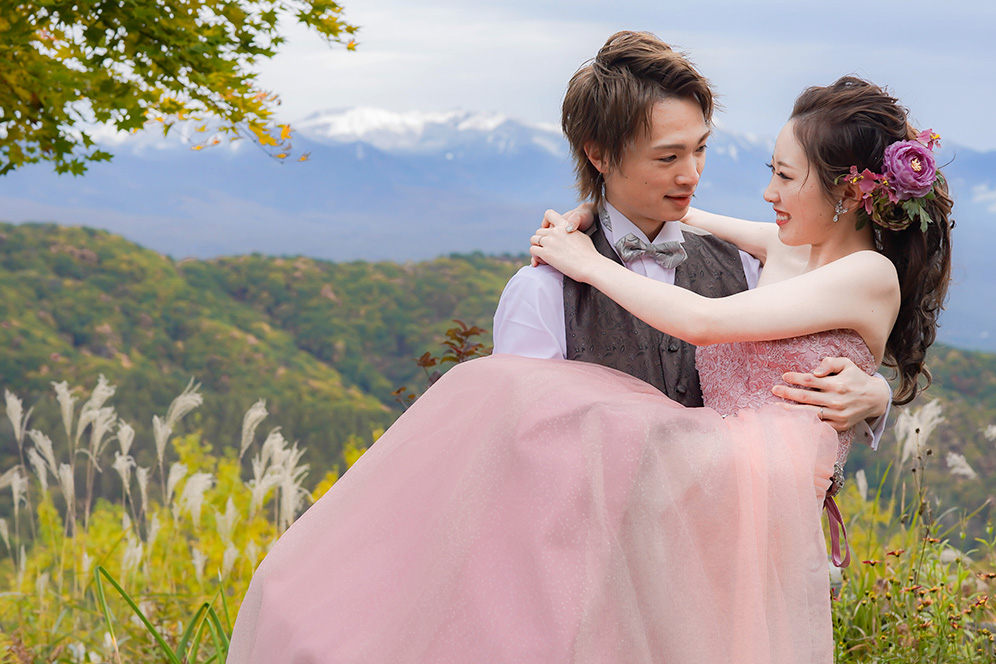 車山高原でフォトウェディング
