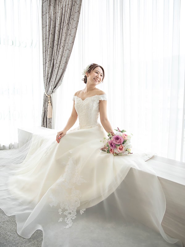 茅野市フォトスタジオ撮影 ドレスで前撮り