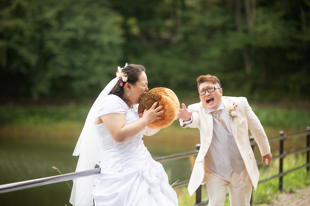 蓼科湖で前撮り