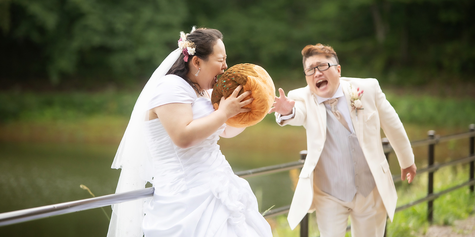 蓼科湖でフォトウェディング